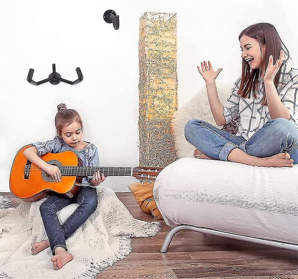 [RM] Horisontell gitarrväggfäste, vinklat gitarrhängare, horisontellt väggfäste för akustisk klassisk eller elektrisk gitarr, ukulele, banjo, mandolin -SJL
