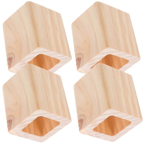 Solid Wood Furniture Risers for Sofa and Bed, 4 Pcs Square Lifting Pads[RM]
