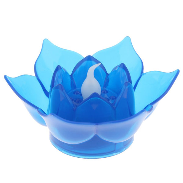 Lotus LED-lampa Flytande Vatten Önskande Konstgjorda Ljus Blå