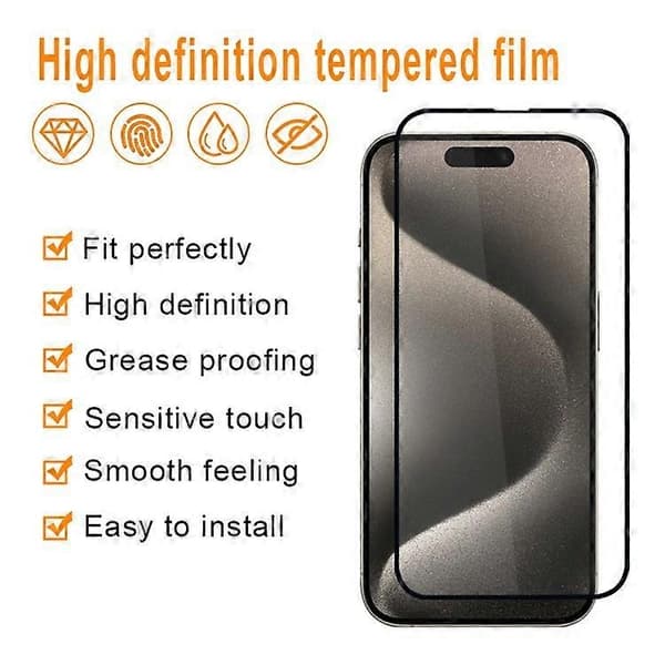 10 stk kompatible skjermbeskyttere i høyaluminium-silikon for iPhone 15 HD Transparent