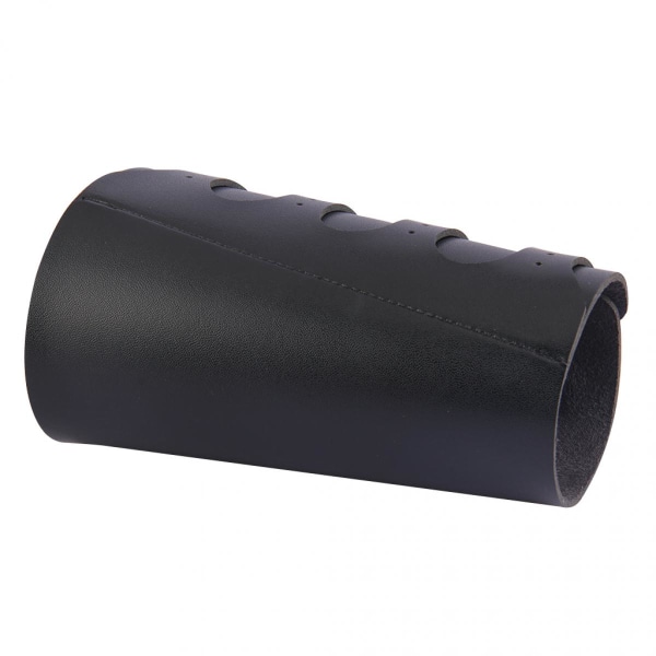 Unisex PU Läder Handskydd Armband Bred Manschett Armrustning Svart