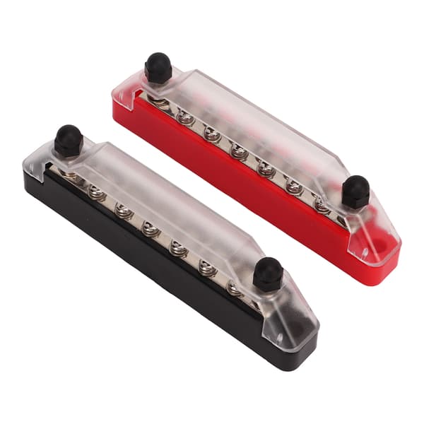 [RM]2 pcs 14 Post Power Distribution Block Bus Bar Set 2xM6 Post 12xM4 Screw Battery Terminal Box with Cover without Terminals