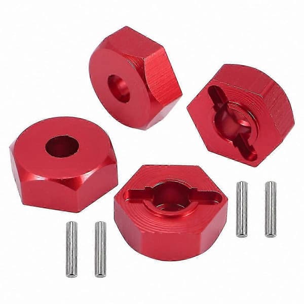 12 mm sekskantadapter til 1/12 RC bil opgraderingsdele hjulnavkombiner red