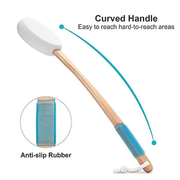 [RM]Lotion Applicator for Back, Feet, 4 Replaceable Pads, 1 Long Handle, Back Lotion Applicator for Seniors, Women