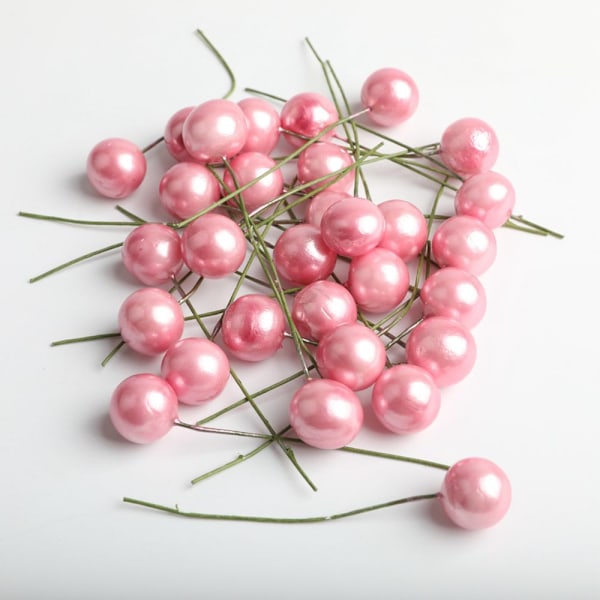 100 Stycken Mini Konstgjorda Skum Bär Blomma Frukt Ståndare Ros Dekor