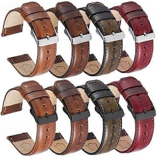 Ægte Læder Urrem Quick Release Brun Rem Ægte Læder Urrem - 22mm[RM]