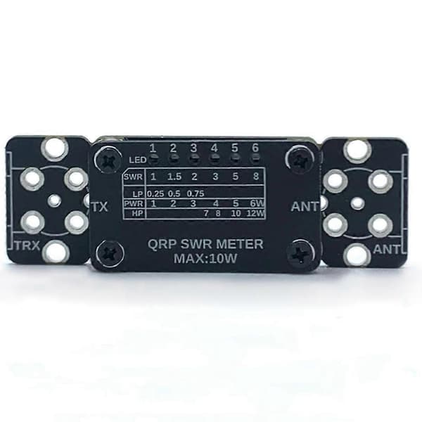 Mini Power SWR Meter 3-30MHz HF Shortwave Standing Wave Meter Digital 12W HF Shortwave Power SWR Meter Instrument Black