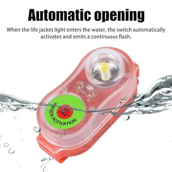 [RM]4X Redningsvest, LED-lys, Redningsvest Flash, til Nødoverlevelse i Vand