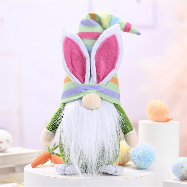 Påsk Tomtar Kanin Dekoration 40cm Dvärg Ansiktslös Docka Plysch Kanin Docka Barn eierfarben ostern C