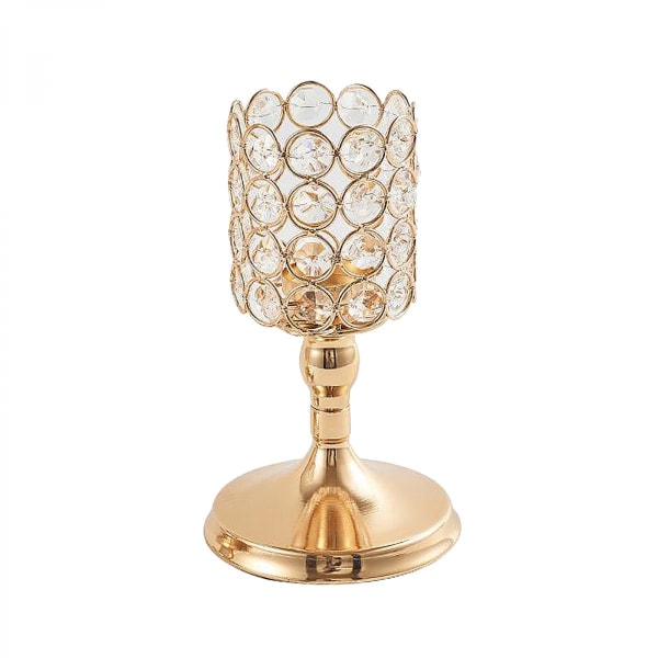Kristall Tealight Ljushållare Bröllop Bordsdekoration Heminredning Silver