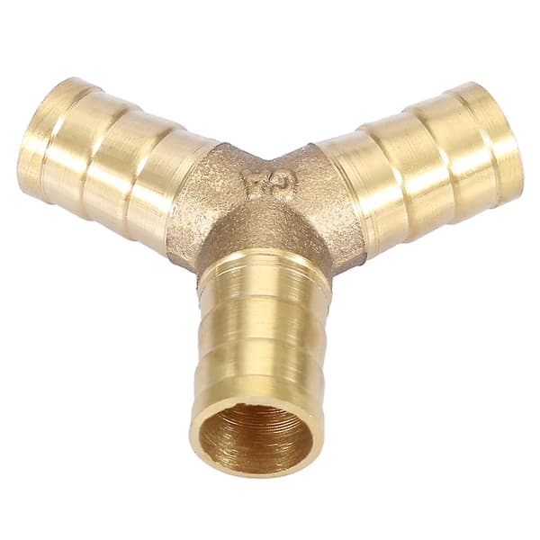 Messing Y 3-vejs Slange Modhage Forbinder Samlestykke Luft Vand Gas OD (12mm, 2stk)