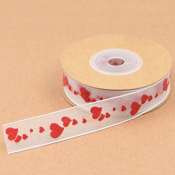3 Stilar Satin Skir Band Kärlek Hjärta Bröllopsdekoration DIY Hantverk Vit 2