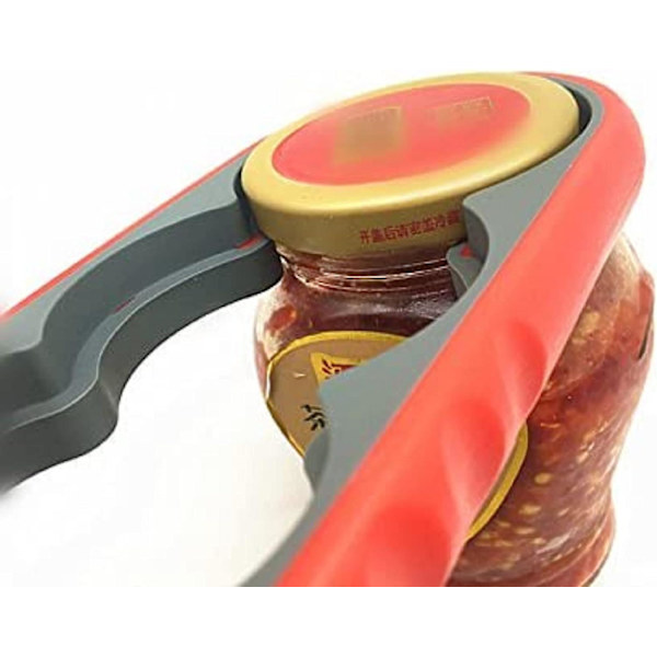 Ergonomisk Multifunktionell Flaska, Burk, Kapsylöppnare - Burköppnare, Köksredskap - Lätt att Öppna Svåra Burkar, Lämplig för Barn Äldre Artrit &