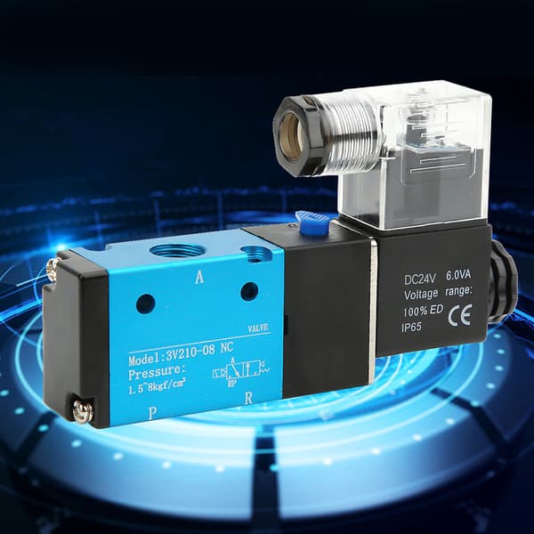 3V210-08 2-position 5-way Solenoid Valve PT1/4in 1.2MPa 170Psi IP65 DC24V