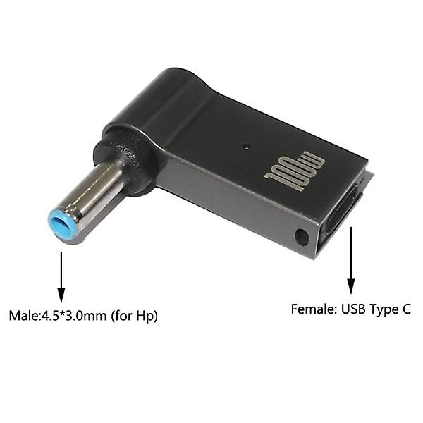 ​100W USB Typ C snabbladdningsadapter Pluggkontakt Universal USB C Laddare för bärbar dator 4.5-3.0mm (for Hp)