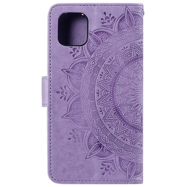 iPhone 13 - Mandala Læder Cover med Print - Lilla 70