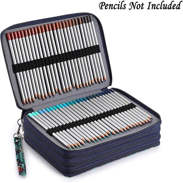 Case-200-fack Pennhållare Case Stor kapacitet pennfodral med handtag med praktiskt case