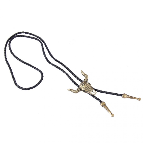 bolo tie läder slips western western dödskalle läder slips