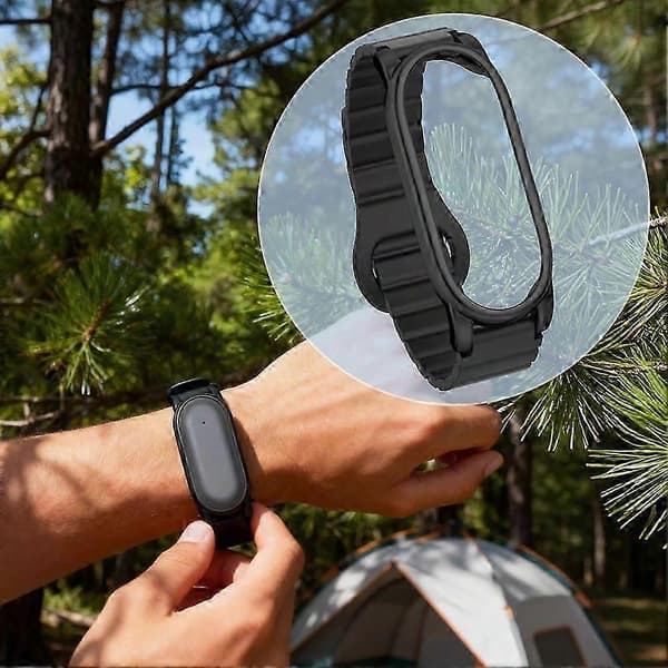 Justerbart magnetisk silikonarmbånd med etui for PLAUD NotePin/NotePin Black