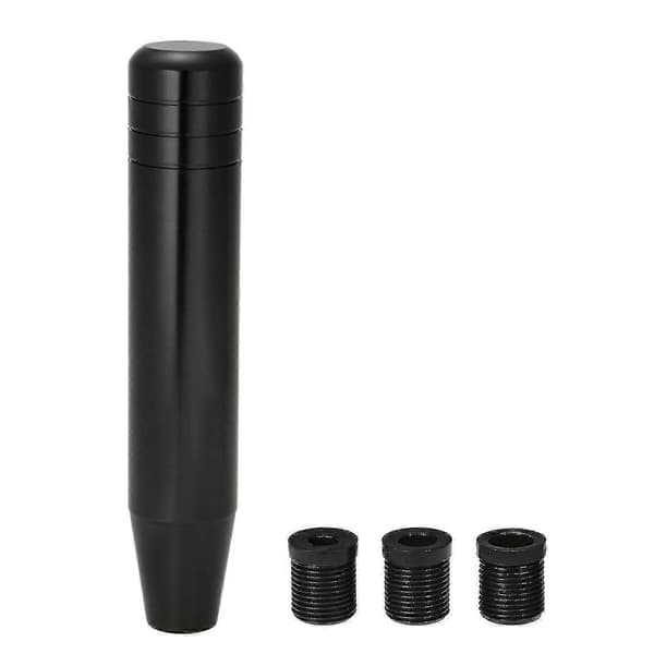 Sort 18 cm længde universal aluminium bil lastbil racer gearskifteknop med 3 adaptere