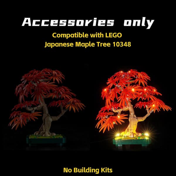 [RM]Bonsai Tree Light Kit för 10348 Japansk Röd Lönn, Subtil LED-belysning och Enkel Installation