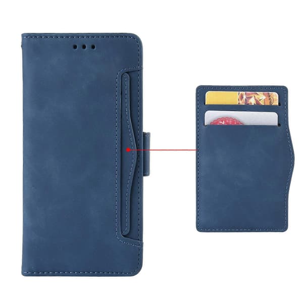For Oppo Reno 14F 5G Leather Case Phone Wallet Case with Multiple Card Slots Blue