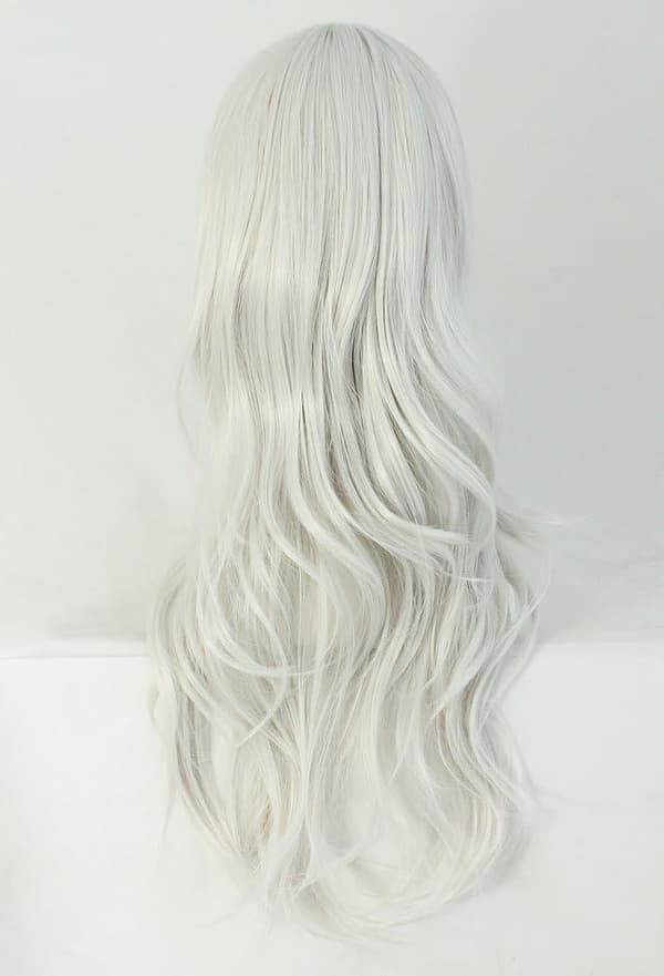 [RM] 28 tum/70 cm dam sidoblugg långt lockigt hår cosplay peruk för kvinnor flicka Silvergrå Silver Gray 28"
