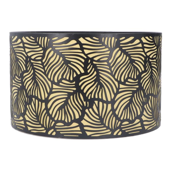 [RM] Black Hollow Metal Lampshade with Yellow Lining, Metal Table Lamp, Lampshade for E27 E14 Caliber Base