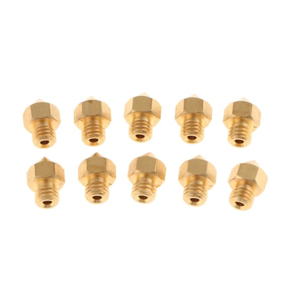 10-pack 3D-skrivare extruder mässing skrivhuvud för MK8 Makerbot 0.3mm