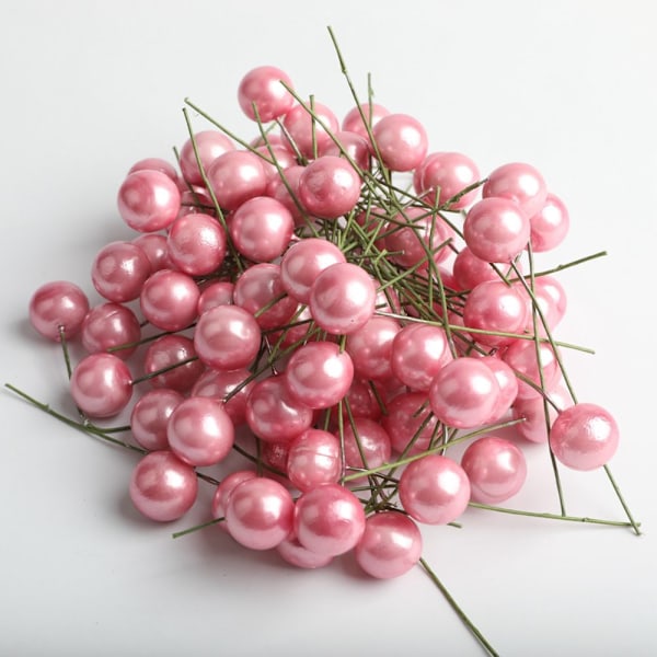 100 Stycken Mini Konstgjorda Skum Bär Blomma Frukt Ståndare Ros Dekor