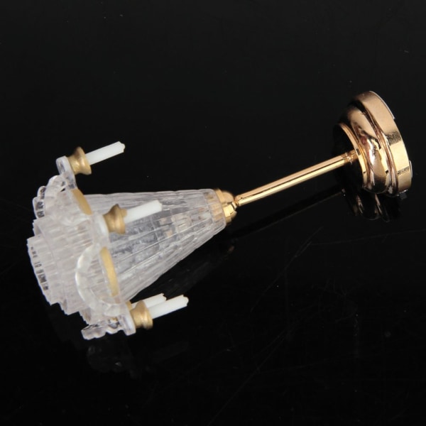 LED-lampa, 1:12 Dockskåpsminiatyrer belysningsställ, Klar ljuskrona, dockmöbler, dockskåpsinredning, dockskåpsdekoration