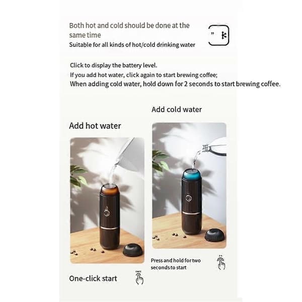 [RM]New Mini Capsule Coffee Powder Dual-Purpose Portable Electric Semi-Automatic Car Handheld Heated Espresso Machine, Red