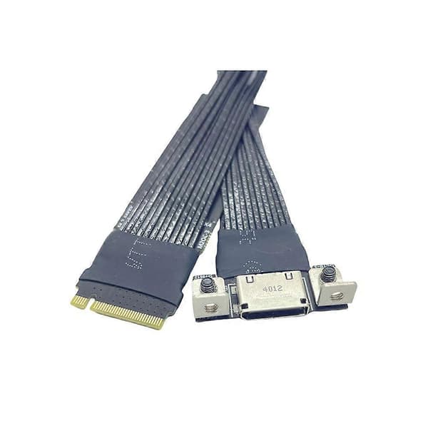 M.2 til Oculink 4i Forlængerkabel til M.2 Mkey NVME til SFF8611 Adapterkabel PCIe 4.0 X4 Gen4 Sølv
