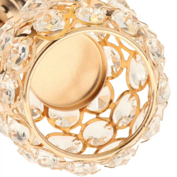 Kristall Ljusstake Värmeljushållare Centerpiece Bankett Guld 21,5 cm