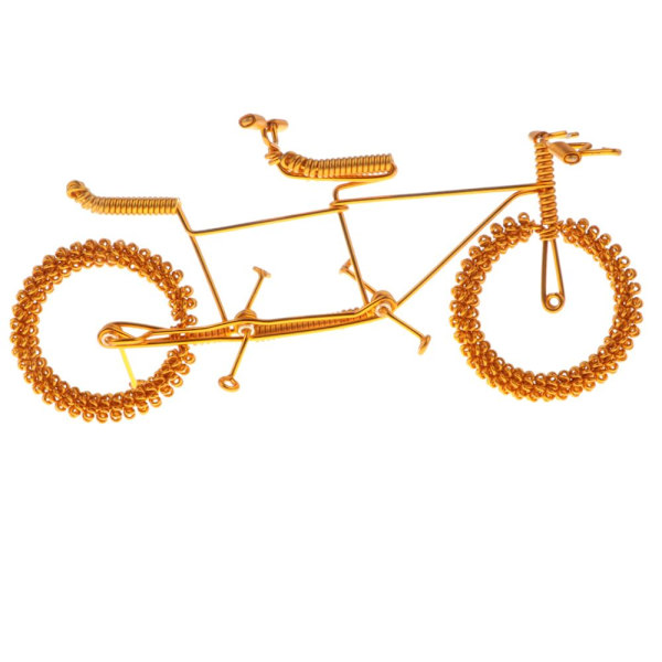 Handgjord Metall Cykel Modell Leksak Kontor Skrivbord Heminredning Guld