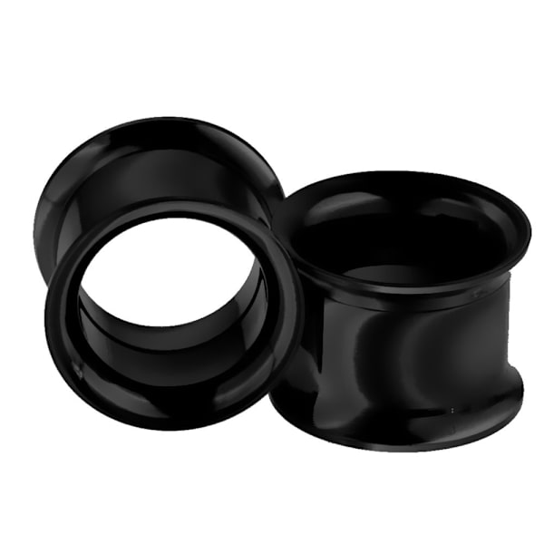 Svarta örontunnlar i rostfritt stål, pluggar, skruv, dilator, 12 mm
