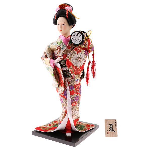 Japansk geisha kimono docka ornament hantverk heminredning #3