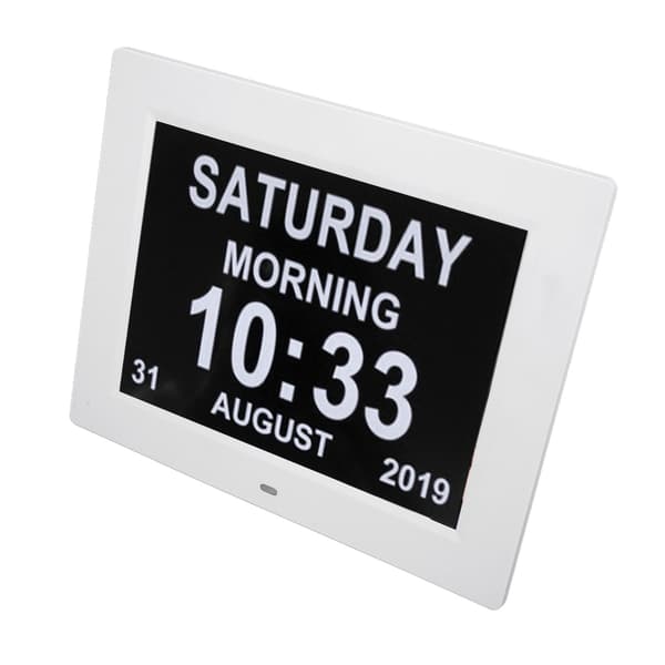 [RM]10 inch Digital Calendar Clock 8 Languages Automatic Dimming Electronic Day Clocks for Elderly 110‑240V White EU Plug‑FA‑