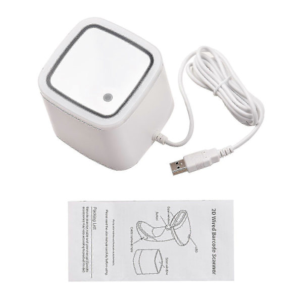 QR Barcode Scanner Platform Hands-free USB Wired Barcode Reader CMO Image Sensor Desktop Scanner Large Scanning Window