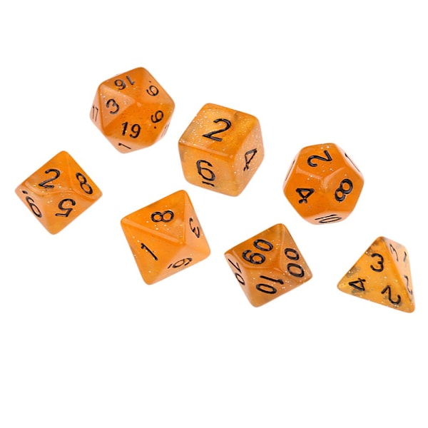 7 st polyedriska tärningar set d6 d8 d10 d12 d20 brädspel leksak present orange