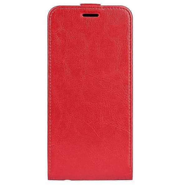 Yhteensopiva iPhone 17 Pro -kotelo korttipaikoilla, pystysuora läppäsuojus nahkaa Red