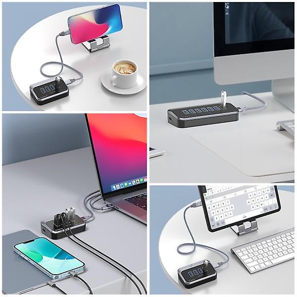 USB 3.2 Dockningsstation Hub Typ C 10Gbps Splitter Switch Dock Multi Port Socket