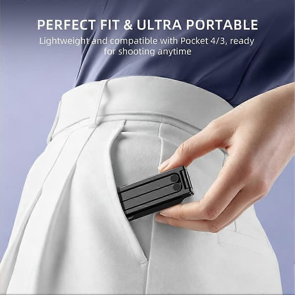 BRDRC Magnetisk Hurtigudløser Stativ til DJI Pocket 4P/4/3 til Insta360 Luna Ultra Foldbart Stativ med Skjult Krog Black