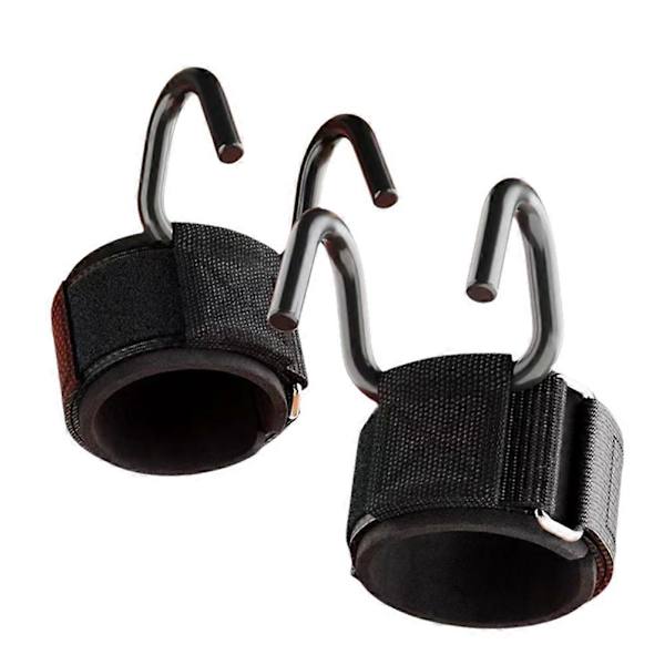 [RM]2PC Fitness Power Hook Pull-Ups & Hard Pull Training Anti-Fall Helper Skadefri Handflatsstöd Träningsutrustning Black