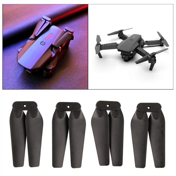 2 Par Propeller Propellerblad För E88 Pro Mini Drone RC Quadcopter Svart