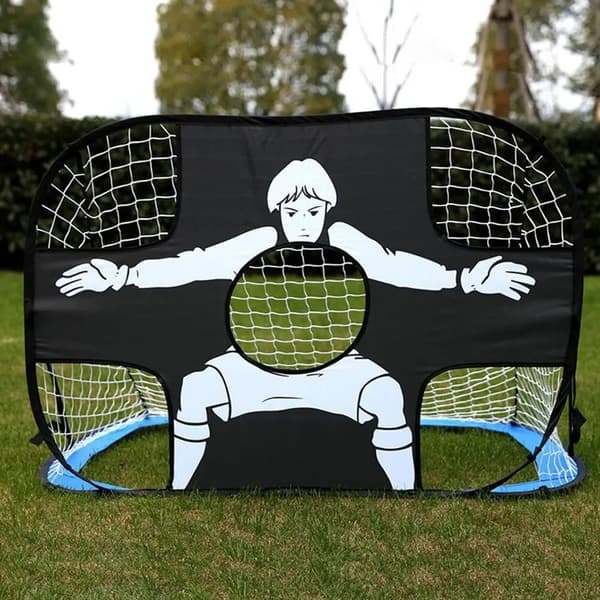 Sammenklappeligt nylonfodboldmål til børn og voksne, fodboldmål til legeplads, have, indendørs og udendørs Blue