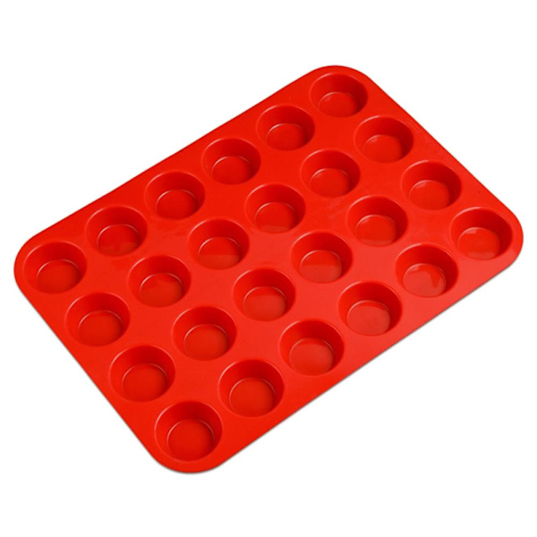 Bakform muffinsplåt 24 formar non-stick silikon cupcake kök röd