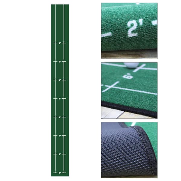 [RM]Green Putting Practice Mat 2.8x0.3 m TPR Material Indoor Outdoor Short Game Office Party Backyard Use
