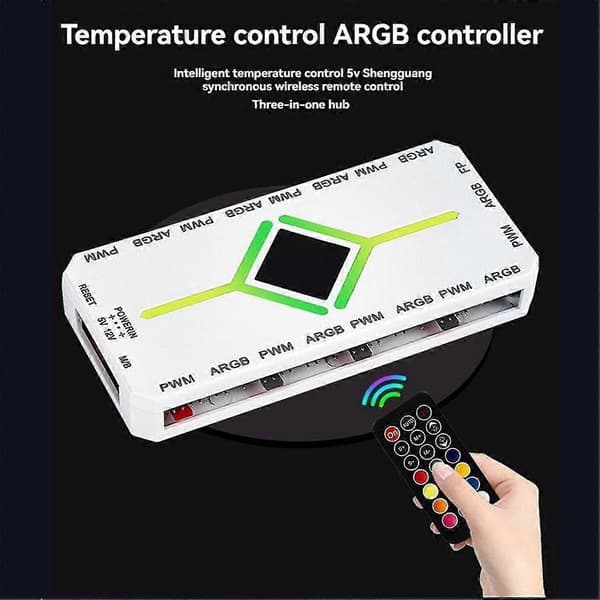 5V 3-benet ARGB-controller køleventilatorhub PWM ARGB-ventilatorhub til ARGB computer PC-kabinetventilator hvid