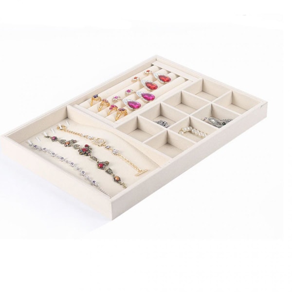 2 st Display Organizer Box Bricka Showcase för Smycken Heminredning-Rosa